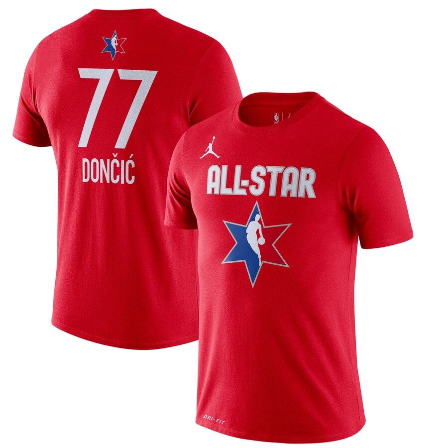 Men Luka Doncic Jordan Brand 2020 NBA AllStar Game Name & Number Player TShirt Red